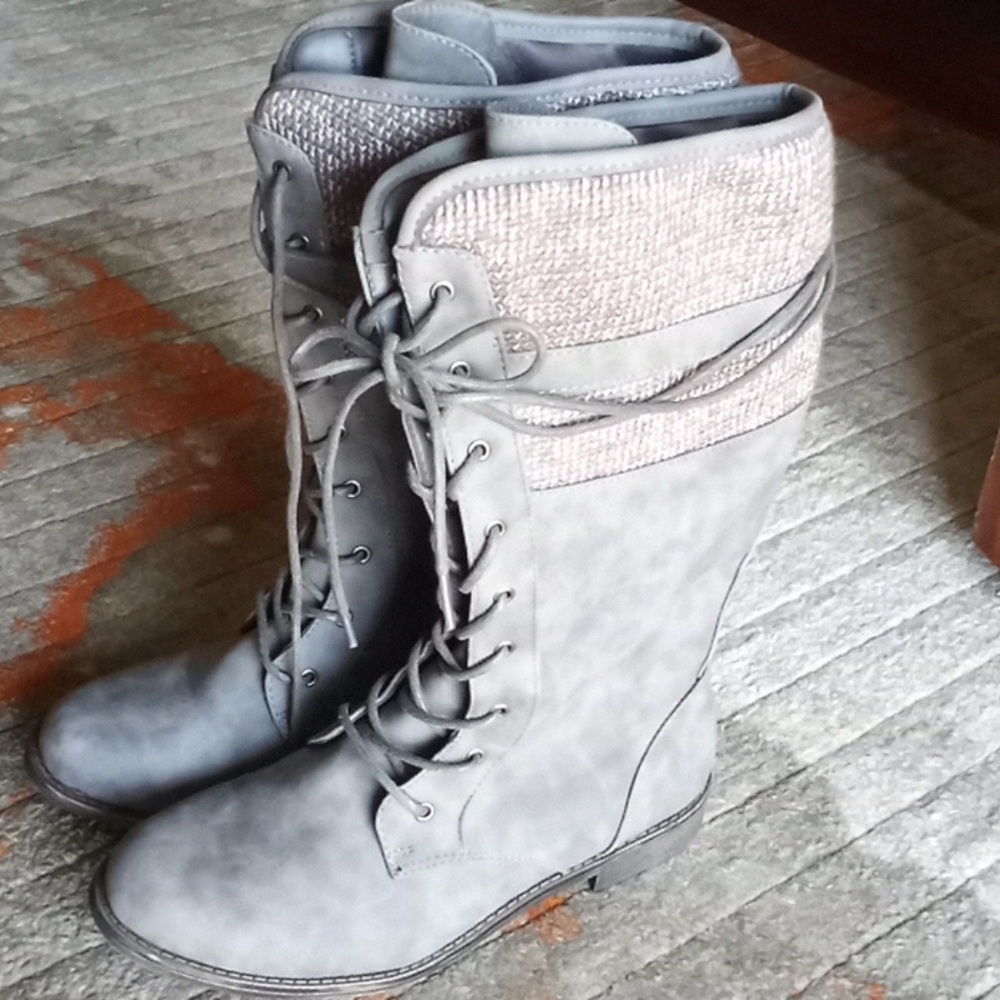 Grey Calf Boots Size 10